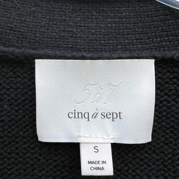 Cinq a Sept Woman Morgan Embroidered Cardigan Black Small - Picture 4 of 5